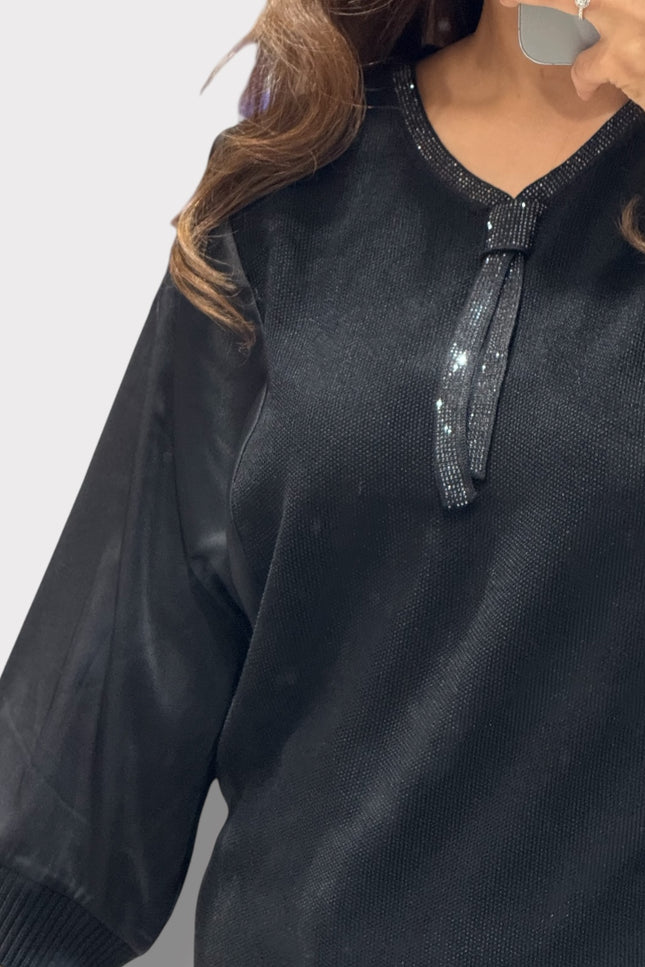 Shimmer Detail Knit Top