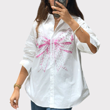 Pearl Bow Detail Shirt