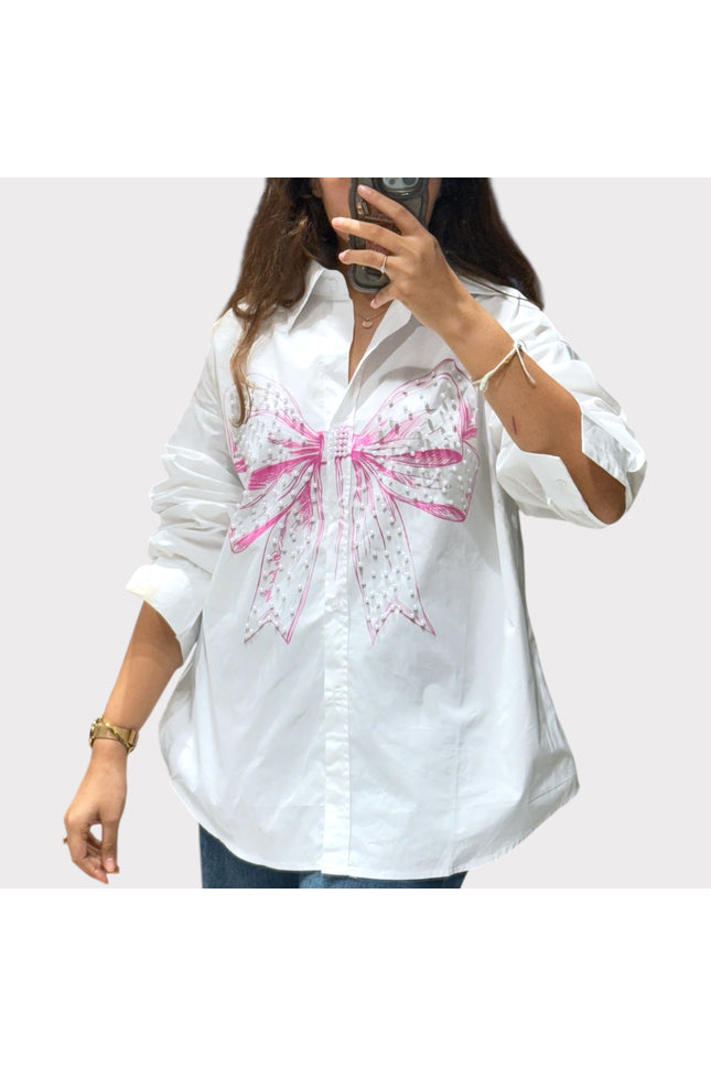 Pearl Bow Detail Shirt