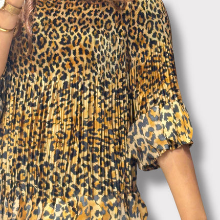 Animal Print Ruffle Top