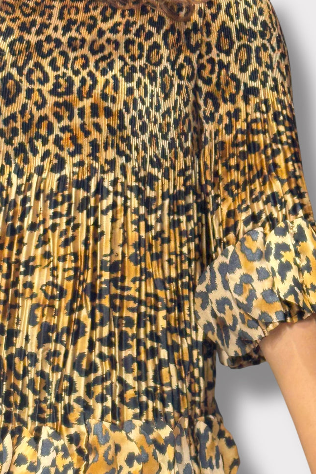 Animal Print Ruffle Top