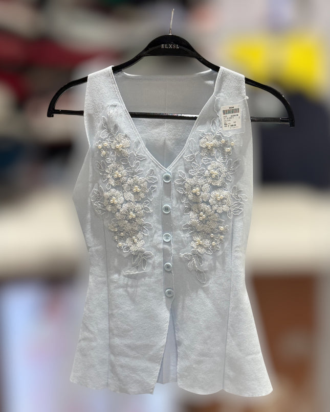 Floral Ribbed Vest Top