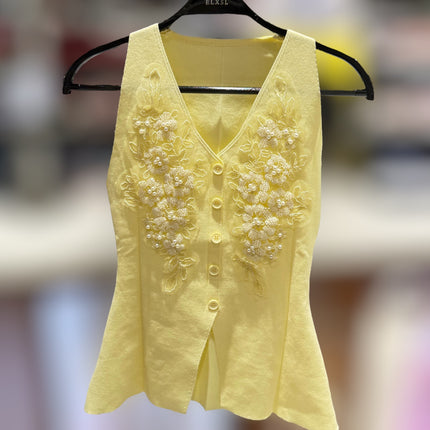 Floral Ribbed Vest Top