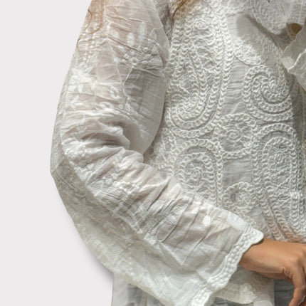 Two-Piece Embroidered Shirt & Waistcoat Set