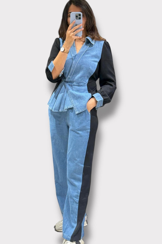 Denim Contrast Co-ord Set