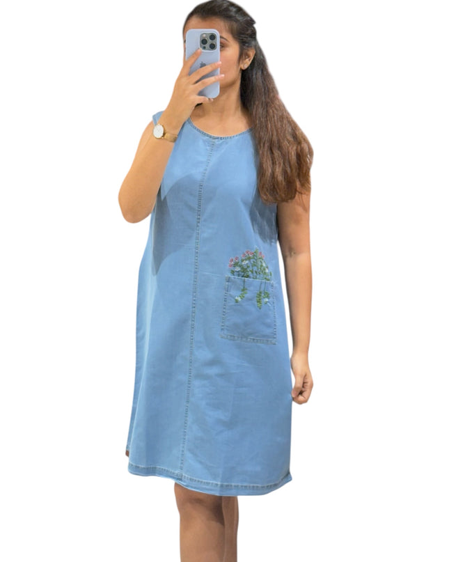 Wildflower Pocket Denim Dress