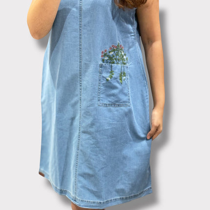 Wildflower Pocket Denim Dress