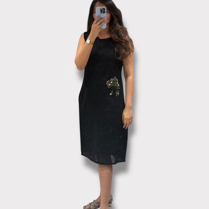 Wildflower Pocket Black Dress