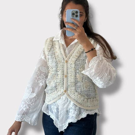 Paris Tweed Vest Shirt Set
