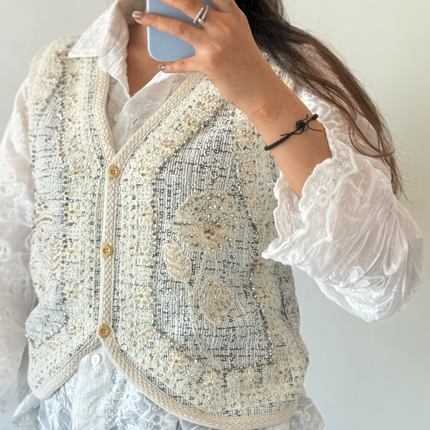 Paris Tweed Vest Shirt Set