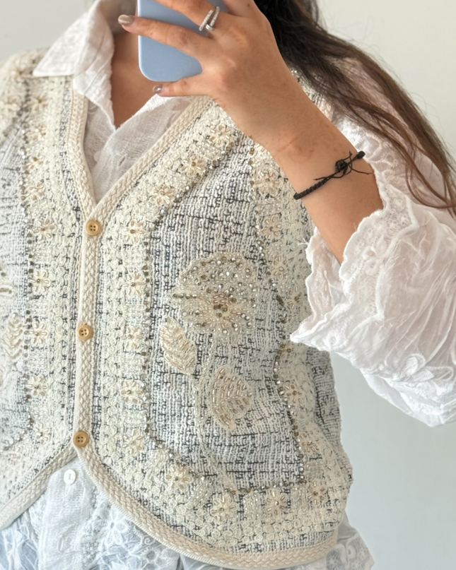 Paris Tweed Vest Shirt Set