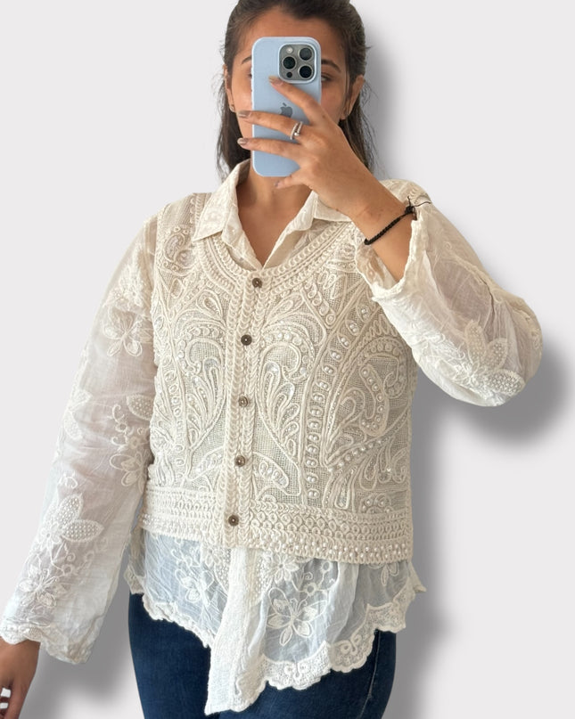 Vintage Vest Shirt Set