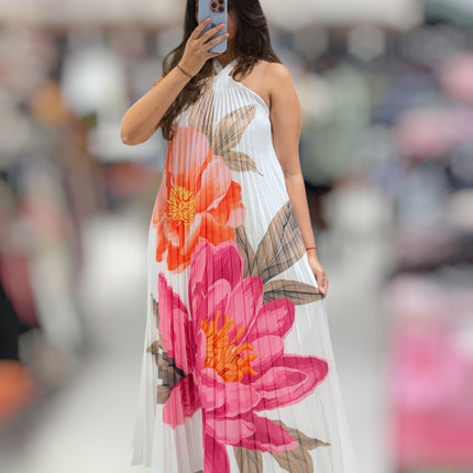 Floral Flow Halter Dress