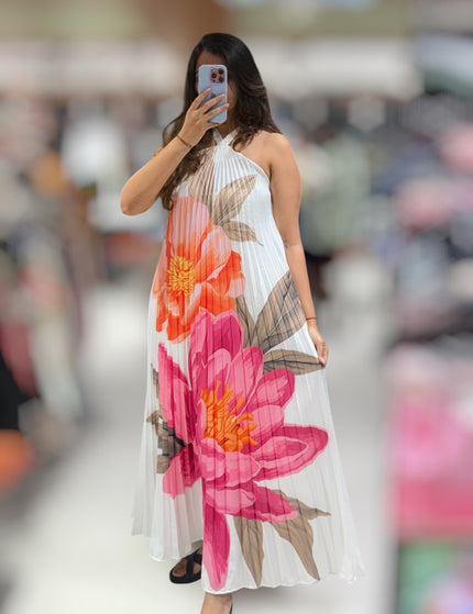Floral Flow Halter Dress