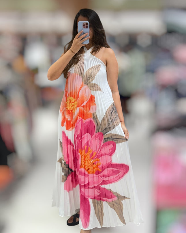 Floral Flow Halter Dress