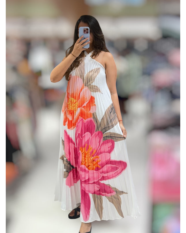 Floral Flow Halter Dress