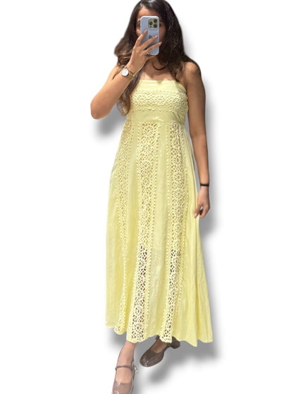 Cotton Lace Panel Dress