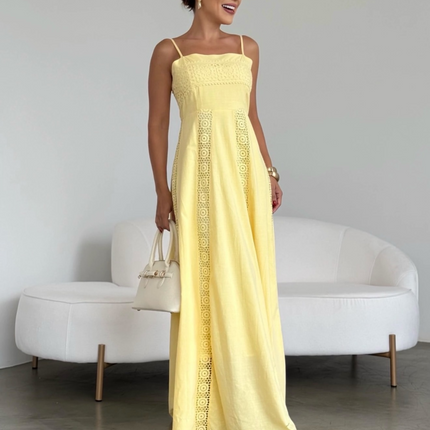 Cotton Lace Panel Dress