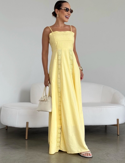 Cotton Lace Panel Dress