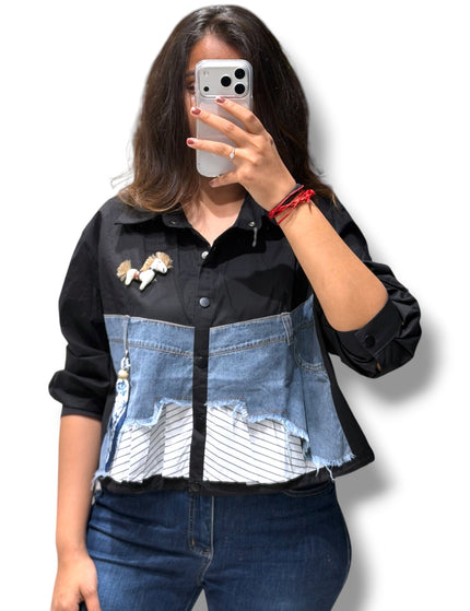 Layered Denim Shirt