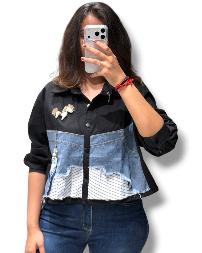 Layered Denim Shirt