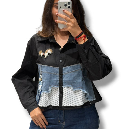 Layered Denim Shirt