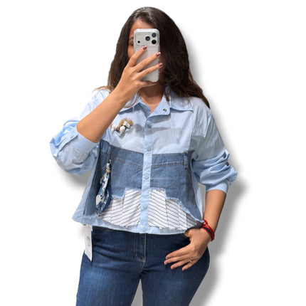 Layered Denim Shirt