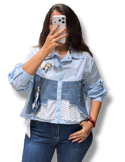 Layered Denim Shirt