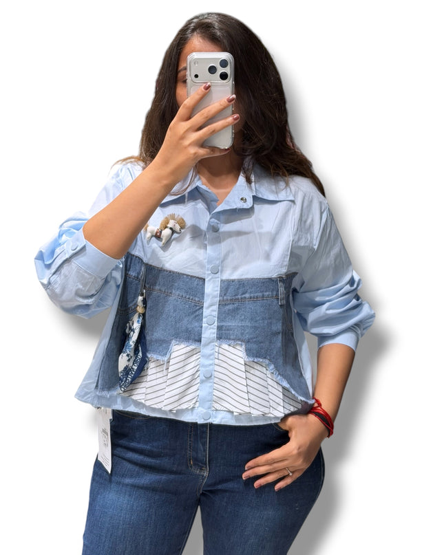 Layered Denim Shirt